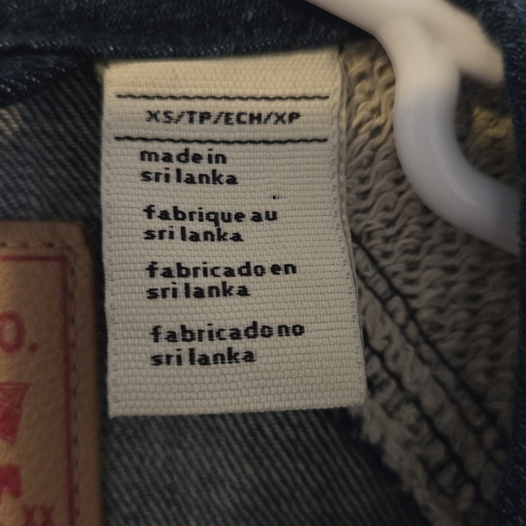 Levi's Women's Denim Jacket with Gray Knit Sleeves XS Bomber - Picture 5 of 13